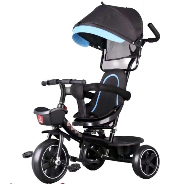 confortable tricycle 4 en 1 bleu