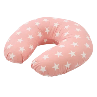 coussin-d-allaitement-bebemam-rose-etoile confortable coussin d'allaitement rose étoiles