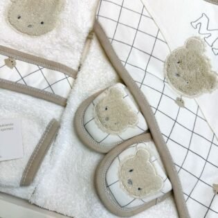 statut coffret de bain man beige