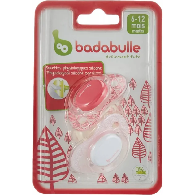 Lot-de-2-sucettes-physiologiques-6-12m-Badabulle emballage sucettes physiologiques badabulle