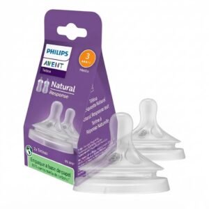 lot de 2 tétines 1m+ natural response 3 débit - avent gobebe Lot de 2 tétines 1m+ Natural Response 3 Débit - Avent