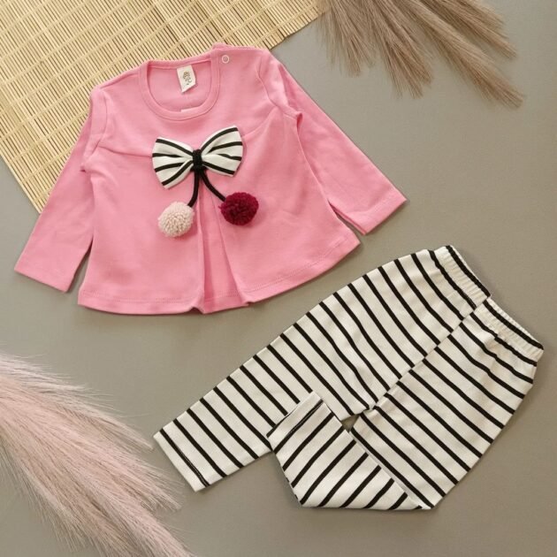 Ensemble-de-vetements-pour-bebe-coton-nikuby-rose adorable ensemble 2 pcs pour bébé nikuby