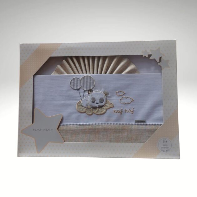 jolie parure de lit panda beige