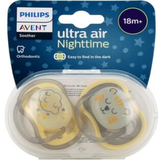 avent-lot-de-2-sucettes-nighttime-18m-2 emballage sucettes ultra air nighttime 18m+