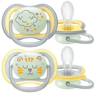 avent-lot-de-2-sucettes-nighttime-18m confortable sucettes ultra air nighttime 18m+