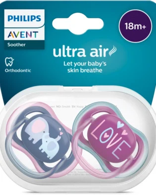 étui lot de 2 sucettes ultra air 18m+