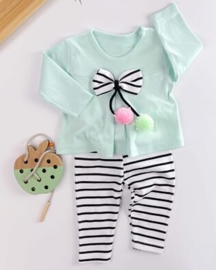 adorable ensemble de vêtements coton vert