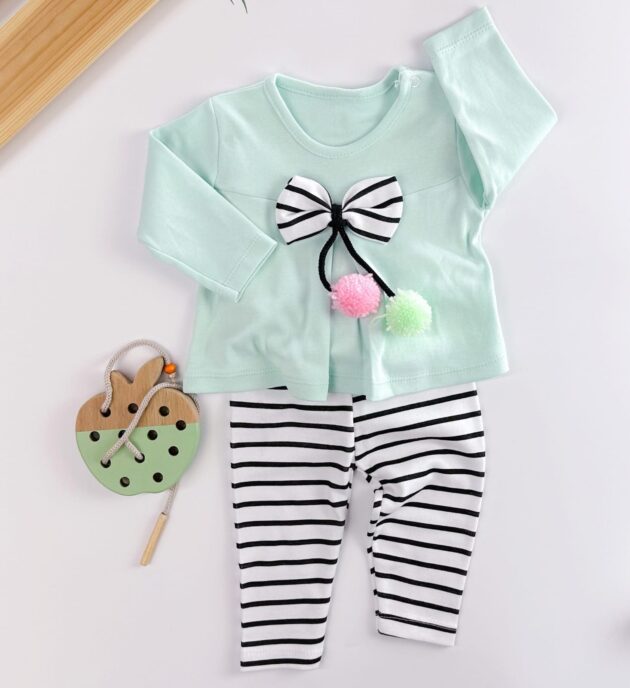 adorable ensemble de vêtements coton vert