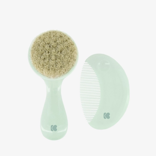 Brosse-et-peigne-a-poils-naturels-savanna-kikkaboo-mint statut brosse et peigne avec poils naturels mint