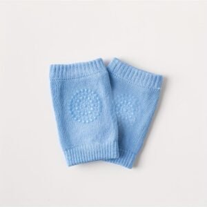 statut protège genoux en coton bleu