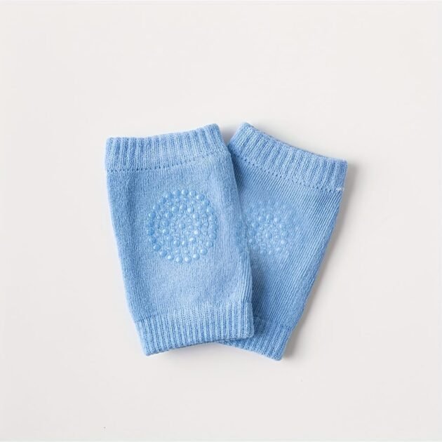 statut protège genoux en coton bleu