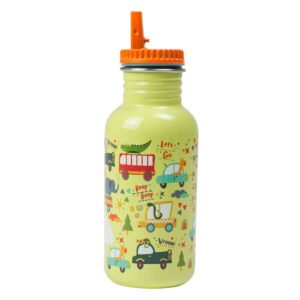 pratique gourde à paille cars green