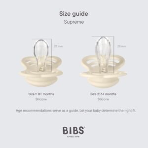 Lot-de-2-sucettes-Supreme-Blush-Glow-Bibs tailles supreme silicone blush glow