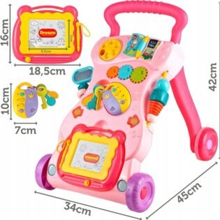 Trotteur-multifonction-3en1-Rose-Huanger-14 dimensions trotteur