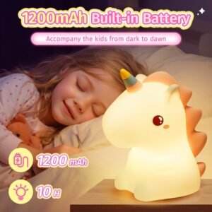 statut veilleuse en silicone licorne