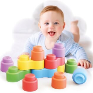 Blocs-de-Construction-Momy-Soft-12pcs-Quercetti-2 12 blocs souples quercetti colorés