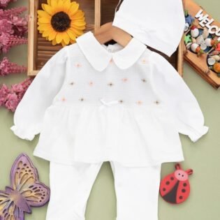 adorable ensemble fleurs tissées