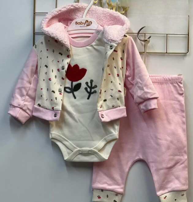 confortable ensembles 3 pcs babyim rose