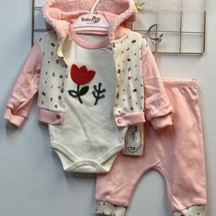 confortable ensembles 3 pcs babyim saumon