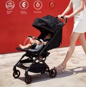 confortable poussette amorhome noire