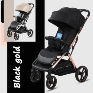Poussette-Auto-Fold-Kidilo-noir-gold-1 Poussette Auto-Fold - Kidilo