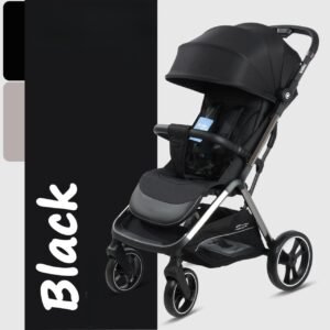 Poussette-Auto-Fold-Kidilo-noire confortable auto fold kidilo
