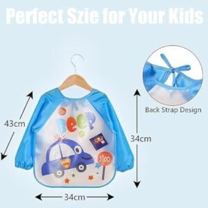 Tablier-pour-enfants-motif-voiture-bleu-23 dimensions tablier pour enfants bleu