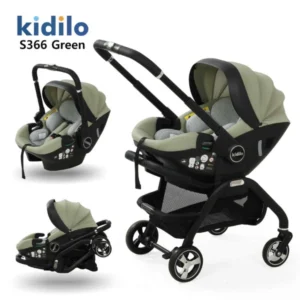 poussette-multifonctionnelle-3-en-1-kidilo-green poussette multifonctionnelle s66 green