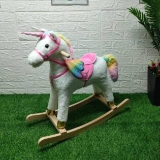 confortable cheval à bascule licorne
