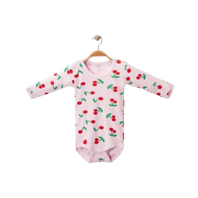 statut body bébé à motif cerise rose