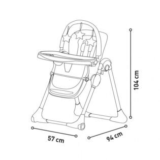 dimensions chaise haute diente