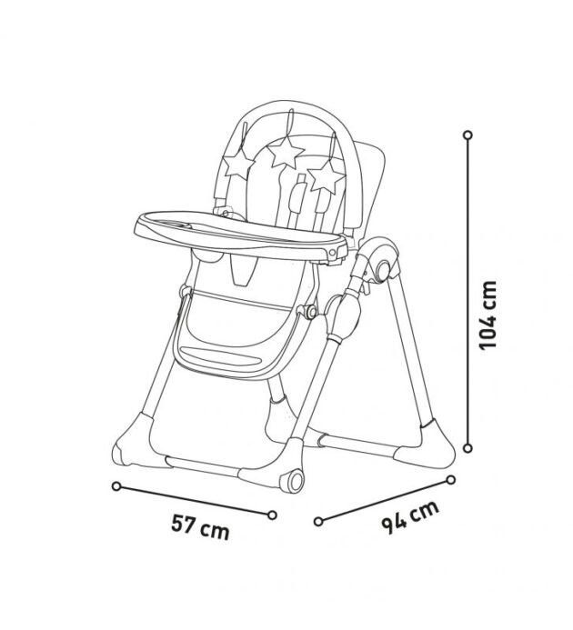 dimensions chaise haute diente