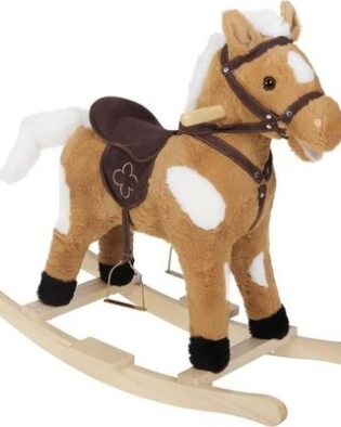 profil cheval à bascule en peluche