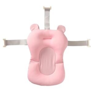 baignoire-pliable-avec-coussin-pour-bebe- coussin rose