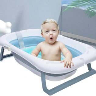 baignoire-pliable-avec-coussin-pour-bebe-b- baignoire bleu