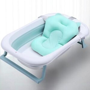 baignoire-pliable-avec-coussin-pour-bebe-b baignoire avec coussin bleu