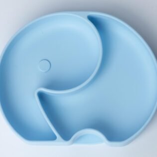 assiette éléphant yummy bleu