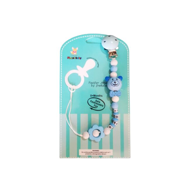 attache sucette panda bleu