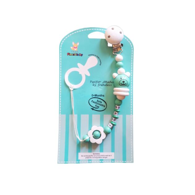 attache sucette panda vert