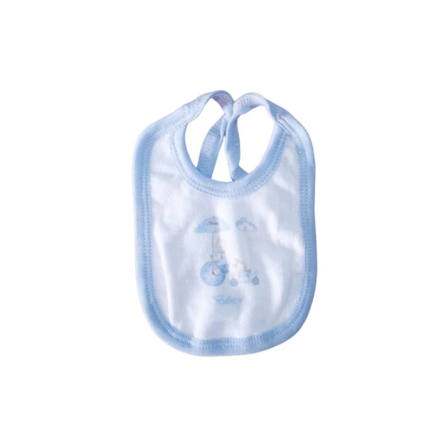 confortable bavoir bleu blanc