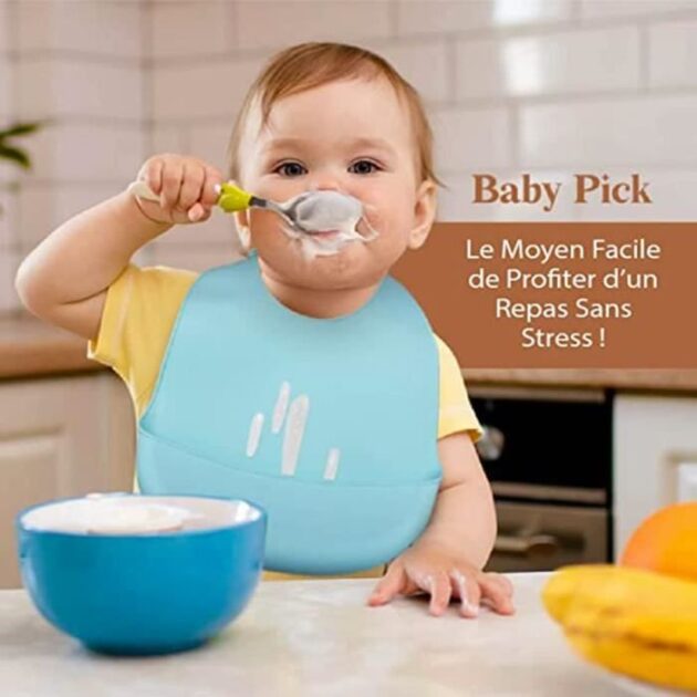 pratique bavoir en silicone motif animal
