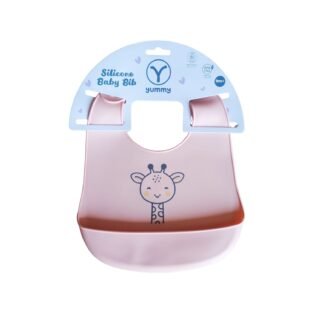 bavoir en silicone motif animal saumon