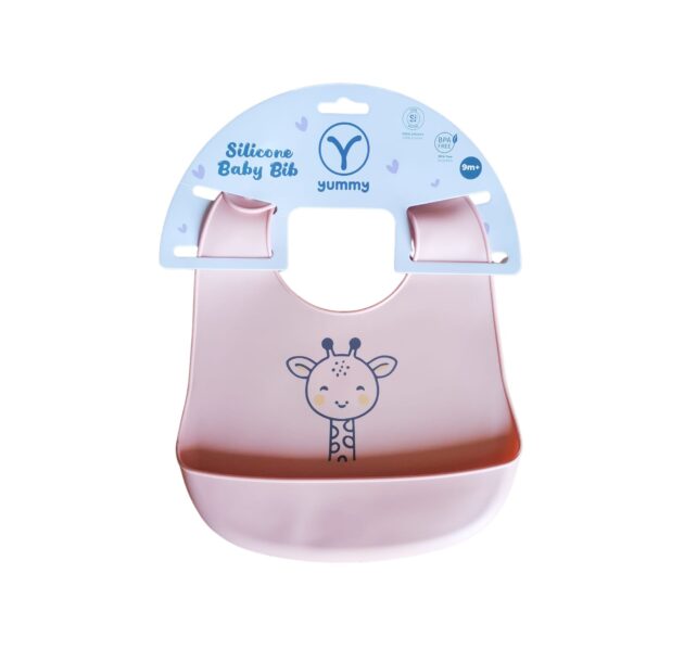 bavoir en silicone motif animal saumon