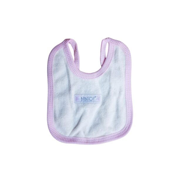 confortable bavoir bebitof blanc rose