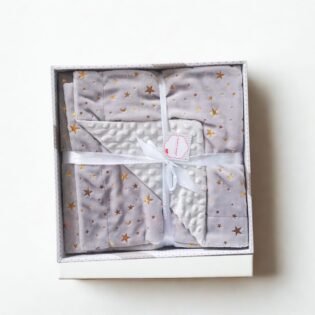 couverture étoile dorée grise