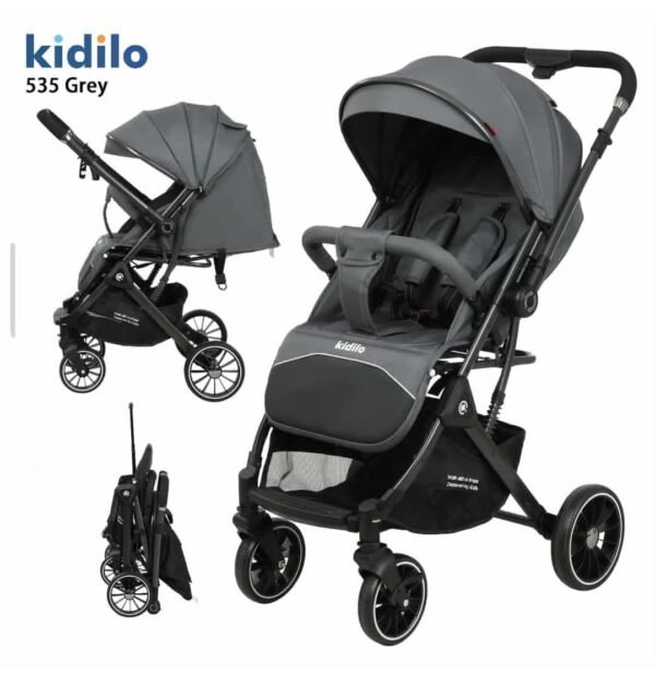 poussette valise réversible 535 grise - kidilo maroc sortie bébé kidilo gobebe maroc