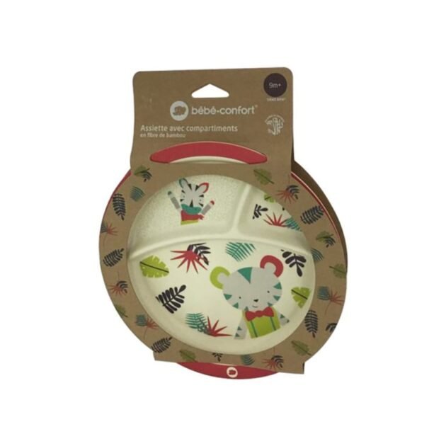 assiette en bambou avec compartiments