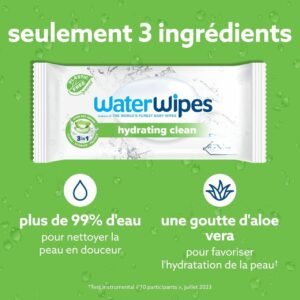 lingettes hydrating clean waterwipes x 48