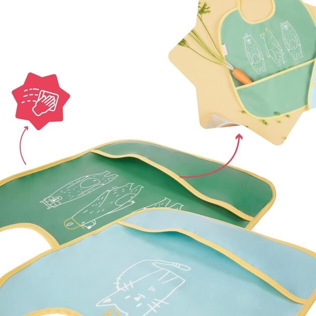 Lot de 2 bavoirs sans manches badabulle 6