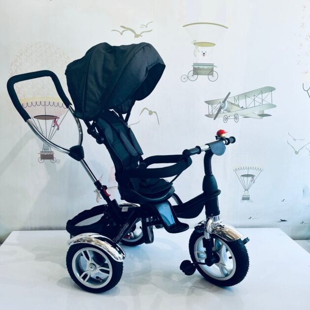Tricycle Cangaroo Jockey Trike Beige Stars avec barre de poussée et Tricycle Cangaroo Jockey Trike Beige Stars avec barre de poussée et